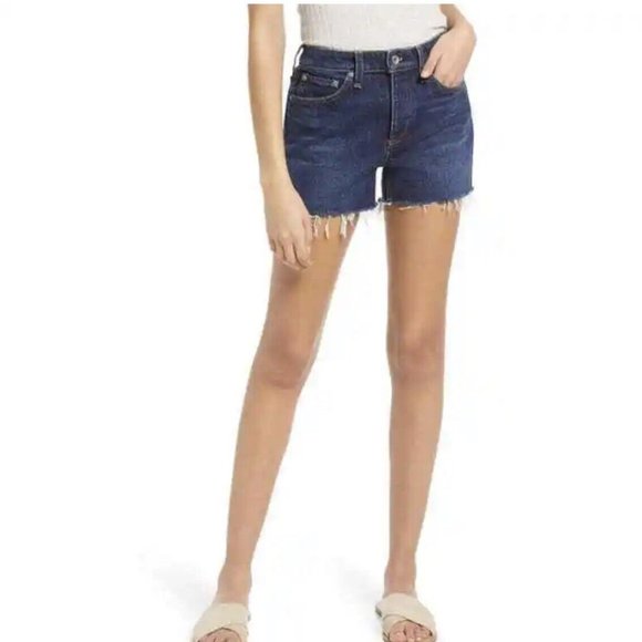 Rag & Bone 3.5" Dre Aster Dark Wash Cut Off Low Rise Comfort Stretch Shorts 33 - Picture 4 of 4